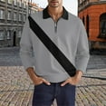 thumbnail image 2 of Gibobby Playera polo hombre Camisas de manga larga con cremallera para hombre Camisas de negocios informales de ajuste regular para hombres Trajes de pri(Gris,XL), 2 of 3