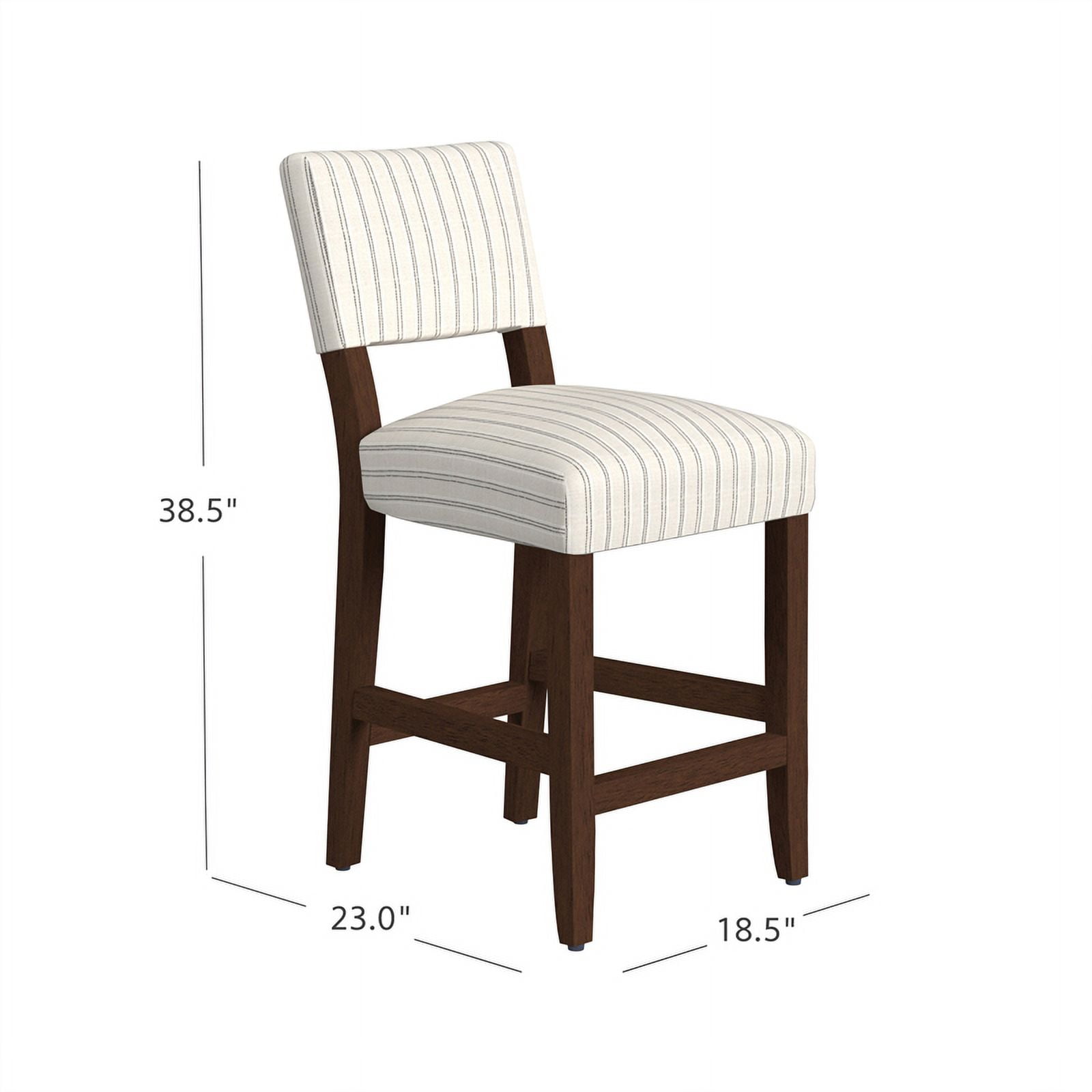 HomePop 26" Indoor Upholstered Counter Stool, Black and White Stripe
