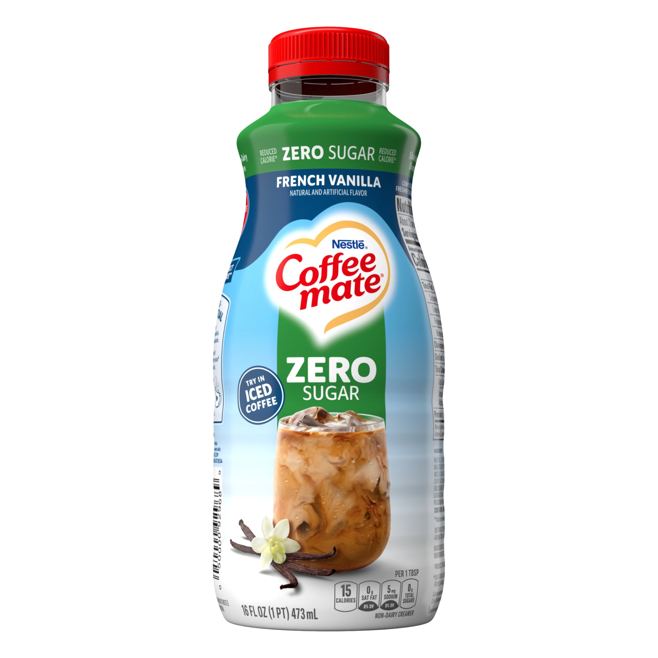 Coffee mate Zero Sugar French Vanilla Liquid Coffee Creamer, 16 fl oz