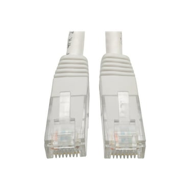 Tripp Lite N200-007-WH Cat6 Gigabit Molded Patch Cable RJ45 M & M 550MHz 24 AWG, White - 7 ft.