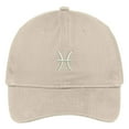 thumbnail image 1 of Trendy Apparel Shop Pisces Zodiac Signs Embroidered Soft Crown 100% Brushed Cotton Cap, 1 of 2