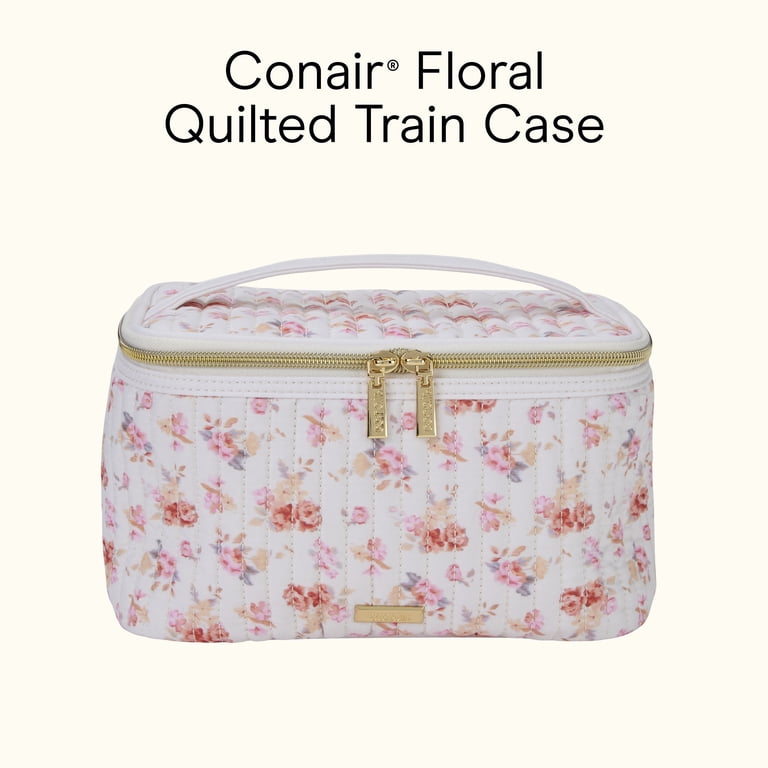 Conair Floral Quilted Train Case, Travel Makeup Bag photo 6