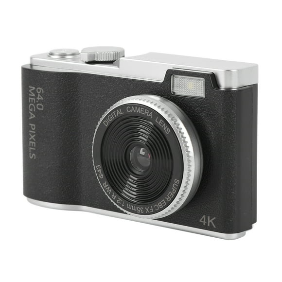 Cámara Digital, Pantalla A Color de 2,4 Pulgadas, Cámae Digital de Apuntarar y disparar HD 4K de 64 MP Con Zoom Digital de 16x, Cámara de Vije para adolescentes y