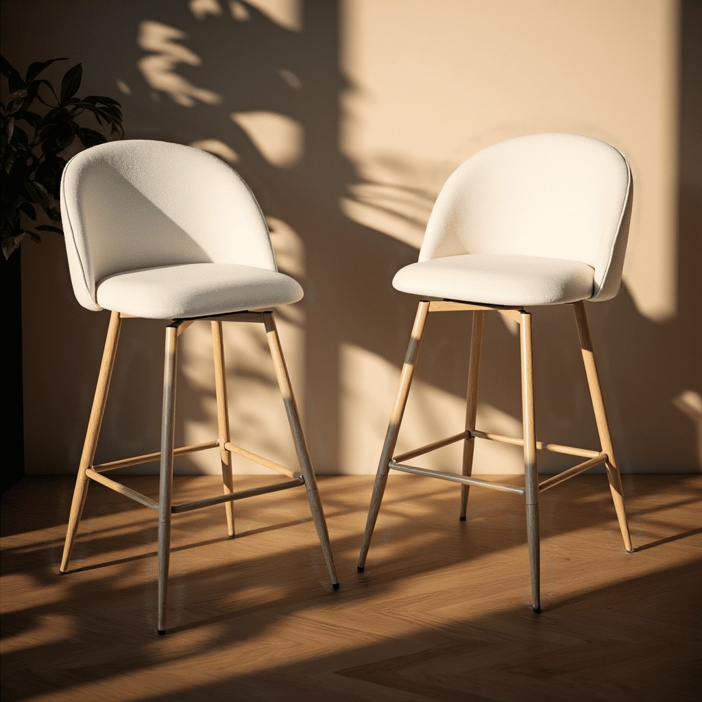 Homy Casa 2-Pack Swivel Patio Bar Stools, 26" Outdoor Bar Chairs for Backyard, Balcony, Bistro