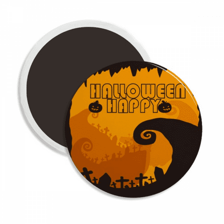 

tree happy fear halloween round ceracs fridge magnet keepsake decoration