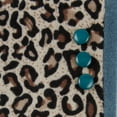 thumbnail image 2 of Tickled Pink Women's Leopard Button Gloves, Teal, 2 of 2
