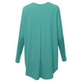 thumbnail image 3 of A2Y Women's Premium Solid Long Sleeve Round Hem Crew Neck Top Shirt Ash Mint L, 3 of 7