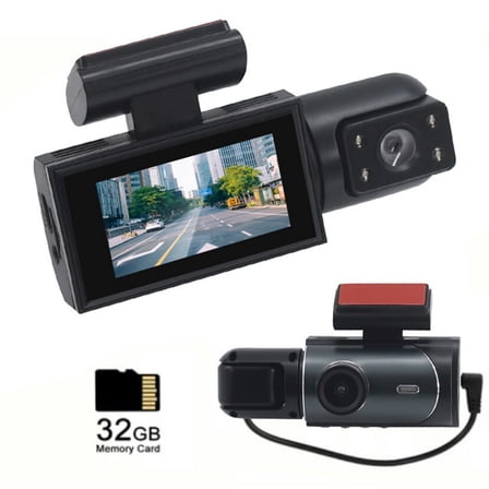 WERCHTAY 1080P Dual Lens Car DVR Dash Cam G-Sensor Front and Inside Camera Video  32GB SD