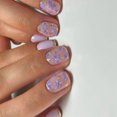 thumbnail image 4 of KUFptva 24 Pcs Short Square False Nails Flowers Artificial Nails French Tip Stick On Nails Glittering Press On Nails for Woman, 4 of 7