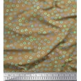 thumbnail image 1 of Soimoi Brown Moss Georgette Fabric Circle Geometric Fabric Prints By Yard 42 Inch Wide, 1 of 3