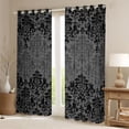 thumbnail image 2 of Manfei Retro bohemian Flowers Black Out Curtains,Rustic Victorian Floral Curtains Pack of 2 (42x63 Each),Gray Black Damask Bedroom Curtains For Girls Boys,Super Cozy Room Decor, 2 of 6