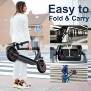 ALLOWEEK A1 electric scooter for adults, 10.5Ah battery up to 18 miles, 350W 19 mph, 10 solid tires no flats, UL2272, dual brakes, app, foldable
