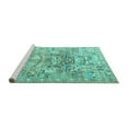 thumbnail image 2 of Ahgly Company Machine Washable Indoor Round Animal Turquoise Blue Traditional Area Rugs, 6' Round, 2 of 4