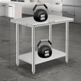 thumbnail image 3 of 36x24x35 In NSF Stainless Steel Prep Table 2-Tier Commercial Workbench with Adjustable Undershelf and Hook Heavy Duty Kitchen Table for Restaurant and Home, 3 of 7