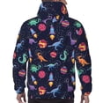 thumbnail image 7 of Lsque Space Dinosaur Pattern Casual Men's Hoodie,Hooded Sweatshirt with Kangaroo Pocket,Pullover Hoodie-Small, 7 of 7