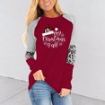 thumbnail image 1 of Pntutb Moda Mujer Cuello Redondo Manga Larga Estampado Casual Camiseta Blusa Pntutb Pntutb-8380, 1 of 5