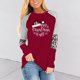 thumbnail image 1 of Pntutb Moda Mujer Cuello Redondo Manga Larga Estampado Casual Camiseta Blusa Pntutb Pntutb-8379, 1 of 5