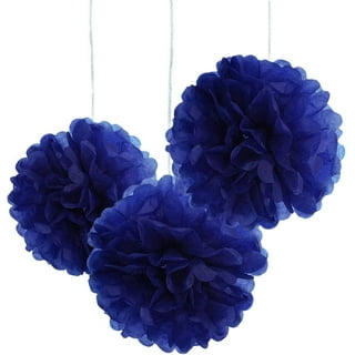 Misu 10 Navy Blue Tissue Pom Poms DIY Tissue Paper Flowers for Birthday Wedding Baby Shower Tea Party Dessert Table Decorati