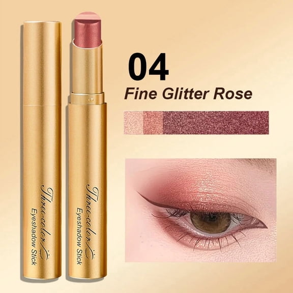 3 In 1 Eyeshadow Stick,3-in-1 Gradient Cream Eyeshadow Stick, Three Color One-Step Eye Crayon Waterproof Long Lasting for Quick Eye Makeup