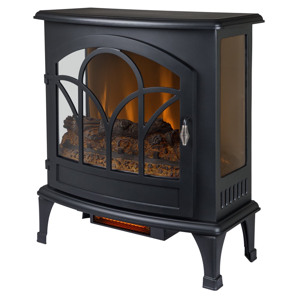 Muskoka 25in Curved Front Infrared Panoramic Electric Stove, Black