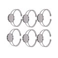 thumbnail image 2 of 6 Pcs Plateau de Bracelet Rond en Cuivre Argenté Fournitures de Fabrication de Bijoux pour Femmes Artisans, 2 of 8