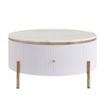 thumbnail image 3 of 31.5" Modern Round Coffee Table with 2 large Drawers Storage Accent Table,White, 3 of 12