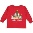 thumbnail image 3 of Inktastic Merry Catmas with Cat Tree and Yellow Star Boys or Girls Long Sleeve Toddler T-Shirt, 3 of 5