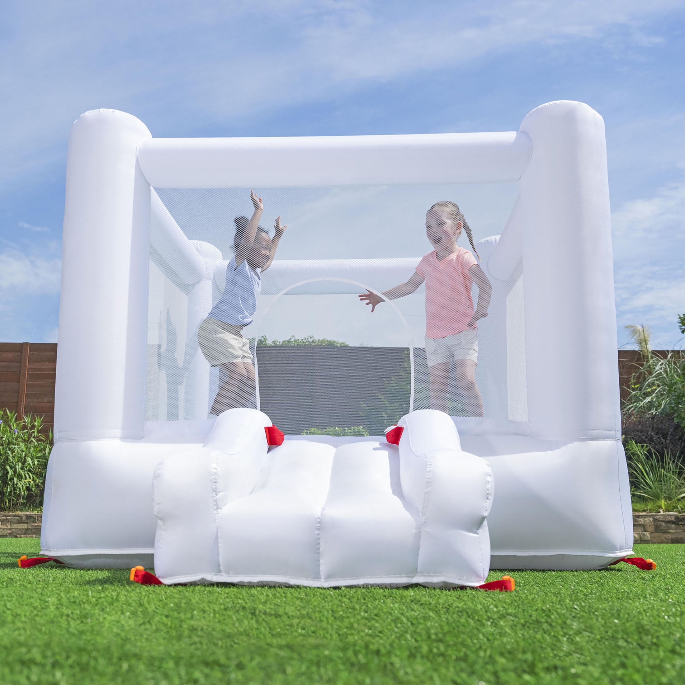 H2OGO! Jump & Joy Kids White Bounce House with Slide and Blower, Indoor/Outdoor, Ages 3+