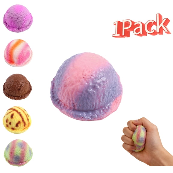 Nice Cream Squishy, Squishies Anxiety Stress Relief, Ice Squishy Stress Drop Malt Sugar Balls, Sensory Toys for Autism, Fidgets for Stress Relief