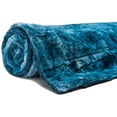thumbnail image 2 of Chanasya Wolf Pattern Tie-Dye Faux Fur Throw Blanket - Blue, 2 of 3