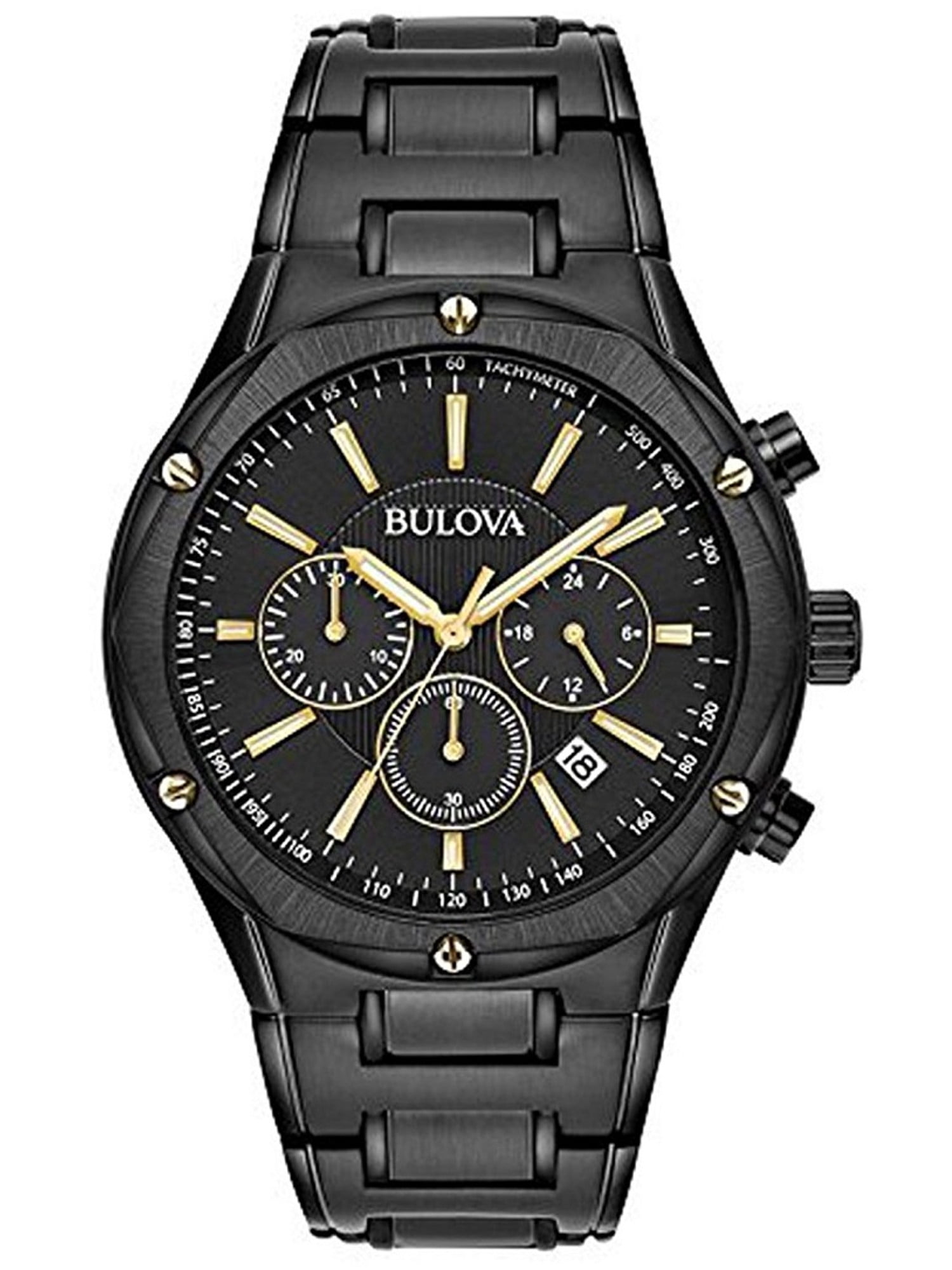 Bulova Men's Black IP Stainless Steel Chronograph Watch