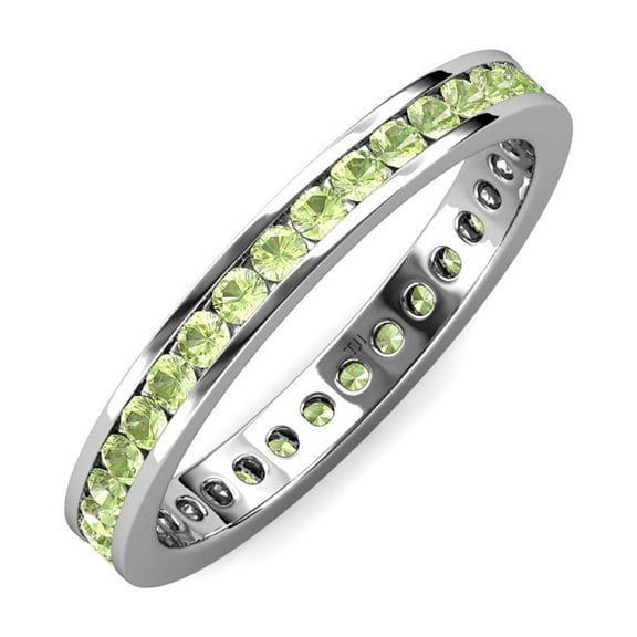 TriJewels 1.93 ctw Round Peridot (2.70 mm) Eternity Band in 10K Gold