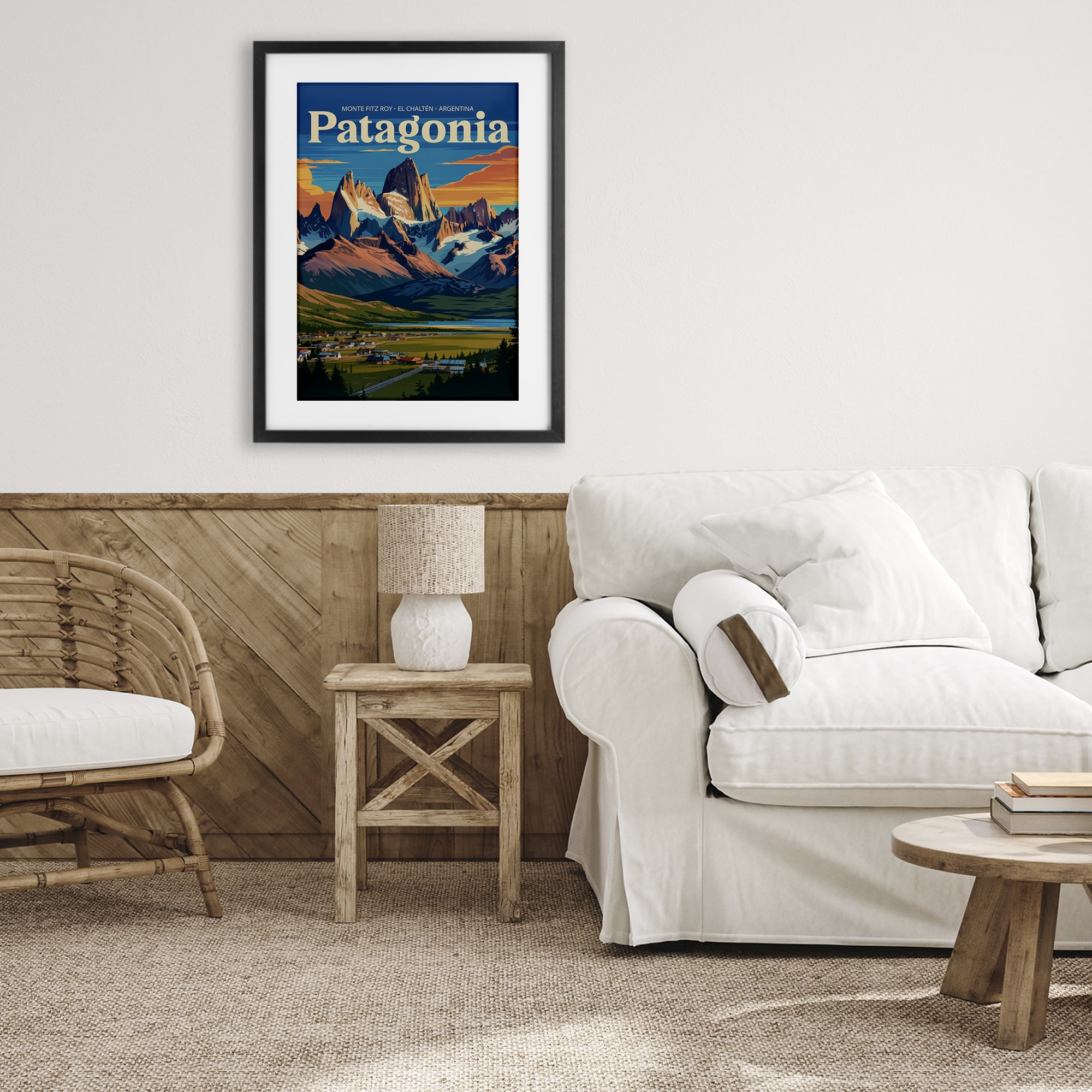 Stupell Industries Patagonia Valley Landscape Black Framed Print Under Glass, design by Andreas Magnusson