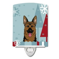 Caroline's Treasures BB1707CNL Winter Holiday German Shepherd Ceramic Night Light, 6x4x3", multicolor