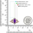 thumbnail image 7 of Art Deco Marquise Filigree Engagement Ring Amethyst Cubic Zirconia Rose Tone 925 Sterling Silver, Size 7, 7 of 7