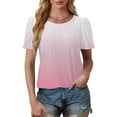 thumbnail image 3 of Zuesphe Plus Size Summer Tops for Women 2X Pink Shirts for Women Sexy Women White Blouses Plus Size Workout Tops for Women Loose Fit, 3 of 5