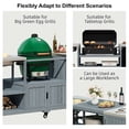 thumbnail image 6 of Harper & Bright Designs Outdoor Kitchen Island with Sink, Solid Wood Outdoor Grill Cart for XL Green Egg Grills, Rolling Outdoor Bar Cart with Stainless Steel Top, for Pizza Prep & BBQ, Grey+Blue, 6 of 19