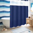 thumbnail image 5 of No Hook Shower Curtain, Navy Blue Pure Color Shower Curtains for Bathroom with See Through Top Window, Aesthetics Contemporary Luxury Waterproof & Washable Bath Curtain Stall 48"x72", 5 of 9
