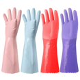 thumbnail image 5 of Guantes de felpa todo en uno de 39 cm, color rosa, de una sola pieza, resistentes al agua, cálidos, para lavar platos, de goma, para limpieza de cocina, duraderos y todo en uno, 5 of 5