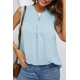 thumbnail image 4 of ABPHQTO Camiseta sin mangas azul cielo con cuello redondo y lunares suizos para mujer, 4 of 5