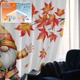 thumbnail image 5 of Orange Maple Leaf Blackout Curtains for Bedroom/Living Room, Pinch Pleated Black Out Curtains, Fall Branch Gnomes Pumpkin Pastoral Room Darkening Window Drapes with Hooks 2 Panels, 39"x70", 5 of 8