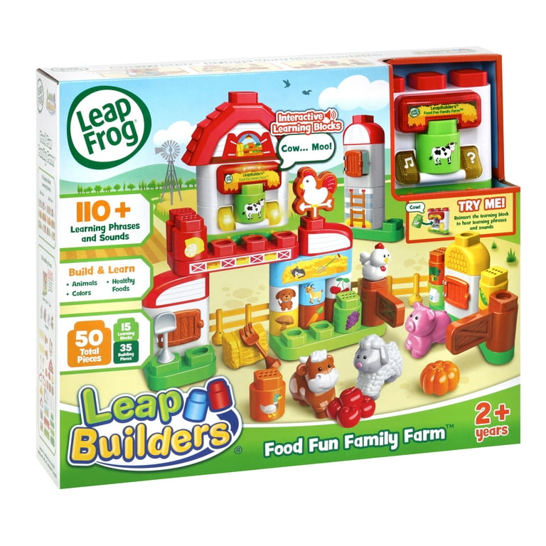 LeapFrog LeapBuilders Interactive Building Blocks Toy, Animal Farm