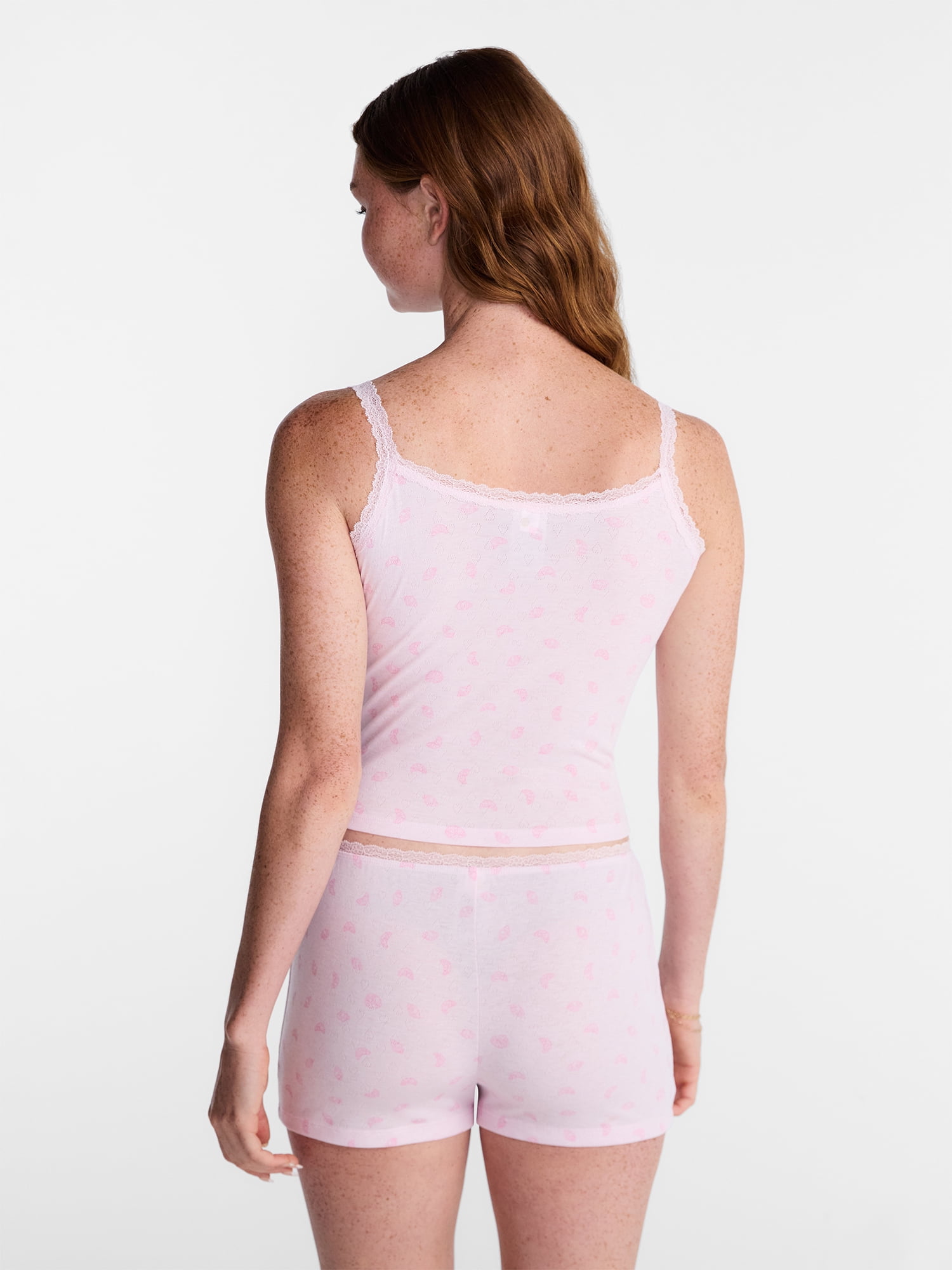 No Boundaries Sleep Top and Shorts Pajama Set, 2-Piece, Women’s XXS-3X