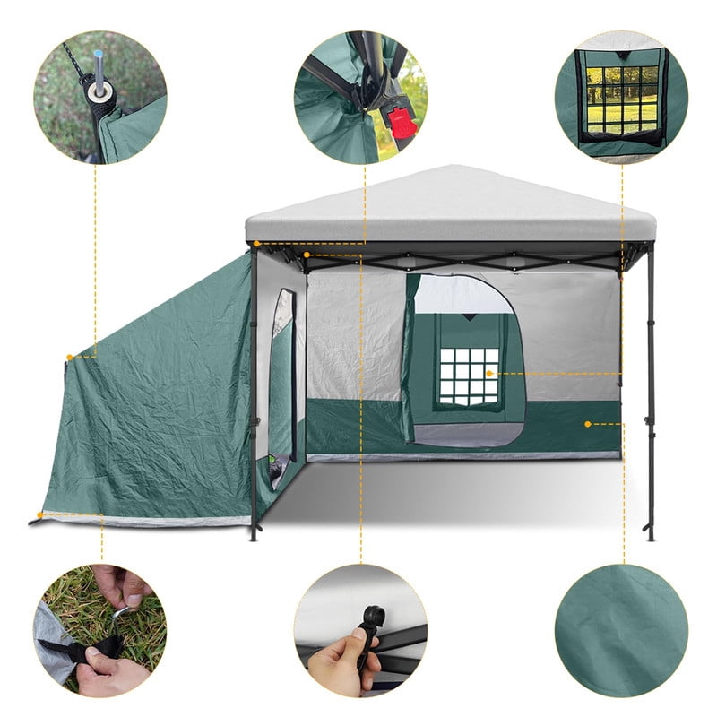 KAMPKEEPER Side Tent,Camping Tent for 10' x 10' Pop Up Canopy, Easy Set Up Gazebo,Compatible with 10' Wide Canopy Tents