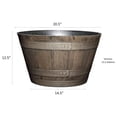 thumbnail image 2 of DaiZuY Whiskey Plastic Resin Flower Pot Barrel Planter, Oak Brown, 20.5" (4 Pack), 2 of 2