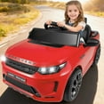 thumbnail image 2 of Costway Licensed Land Rover Kids Ride on Car with Remote Control, LED Lights, Music, Horn Red, 2 of 10