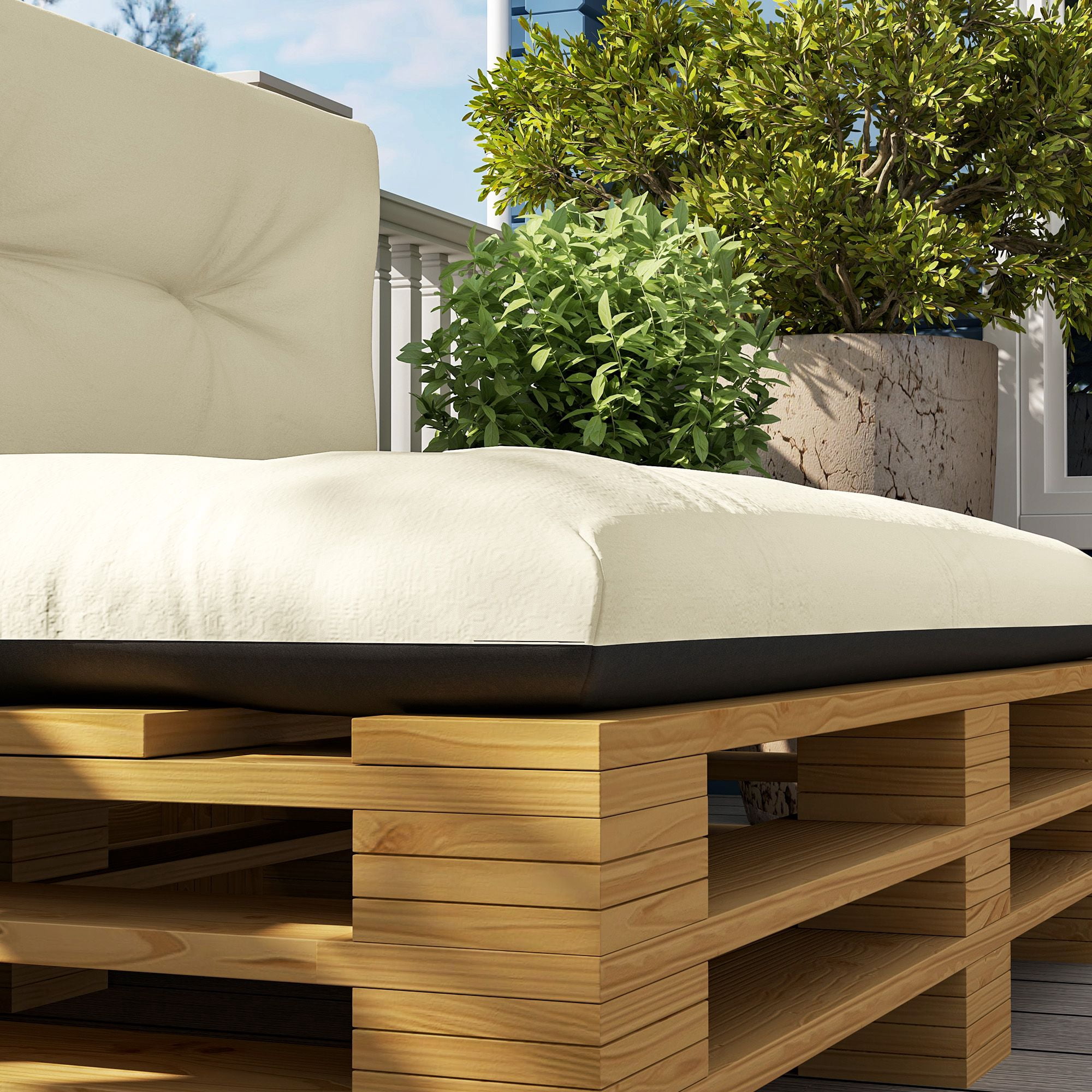 Alvantor 47"Patio Cushions 2 Seater Pallet Cushions 3.9" Bench Cushion for Garden, Patio,Cream White