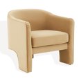 thumbnail image 5 of SAFAVIEH Couture Londyn Modern Velvet Solid Accent Chair, Light Brown, 5 of 9