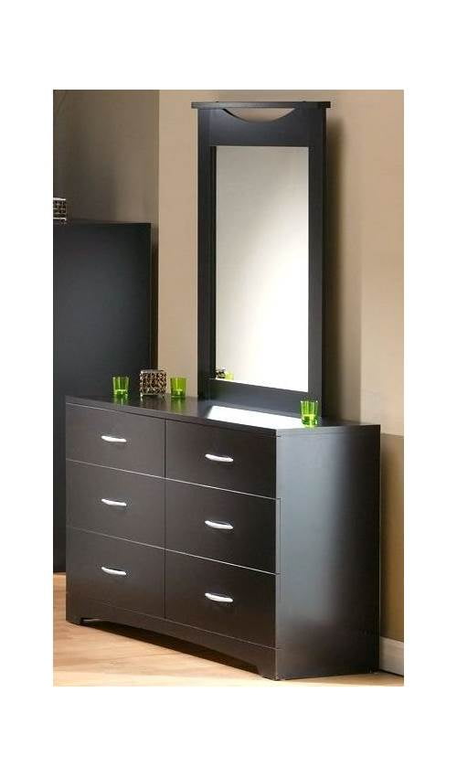 6 Drawer Dresser W Mirror In Chocolate Brown Walmart Com