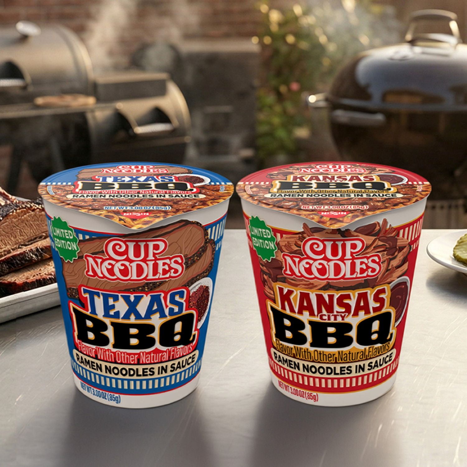 Nissin Cup Noodles Texas BBQ, 3.0 oz Cup, Limited Edition